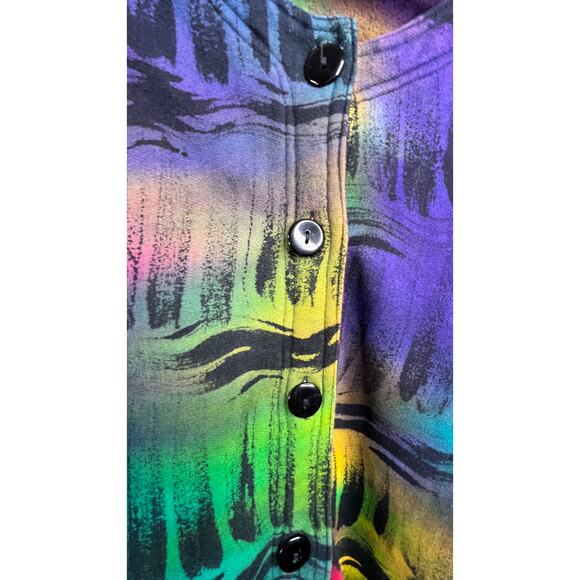 Vintage Wearable Art to wear Multicolor Abstract Button-Blazer Jacket  OS - Picture 11 of 13